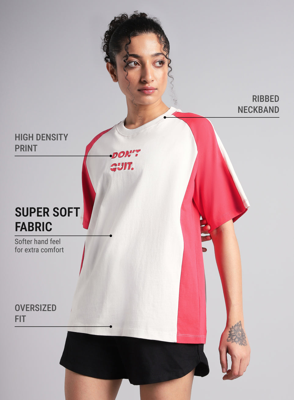 Women's Off White Classic Power Block Oversized Fit T-shirt