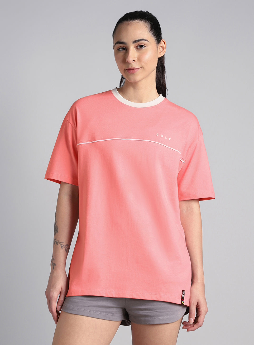 Women's Pink Cult Classic Oversized Fit T-shirt