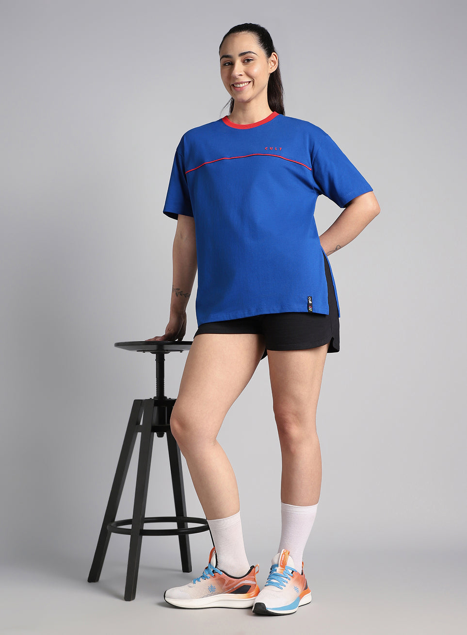 Women's Blue Cult Classic Oversized Fit T-shirt