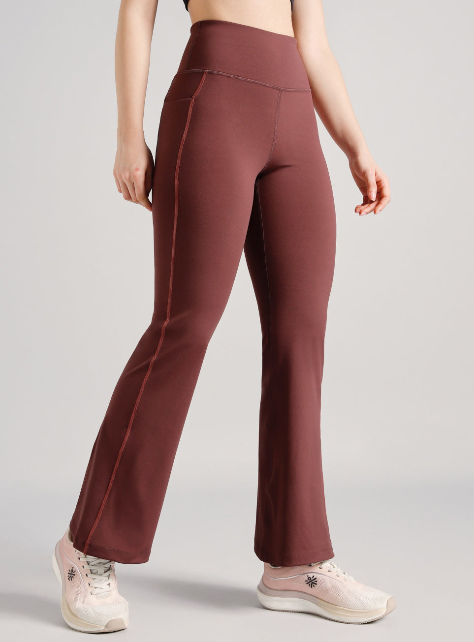 Women's Brown Power Pop Training Flarepants