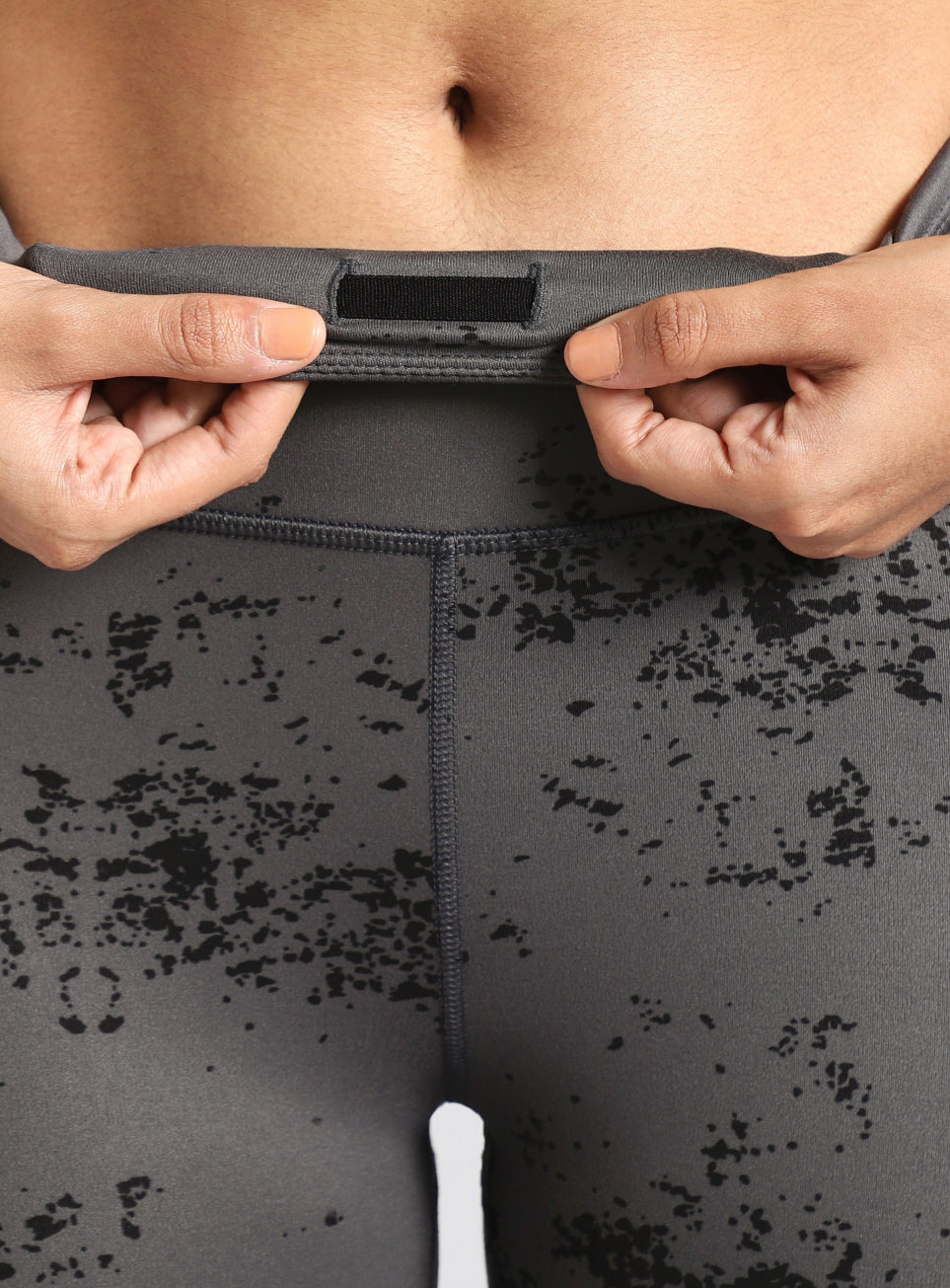 Women's Grey Training Printed COMFlex Flarepants