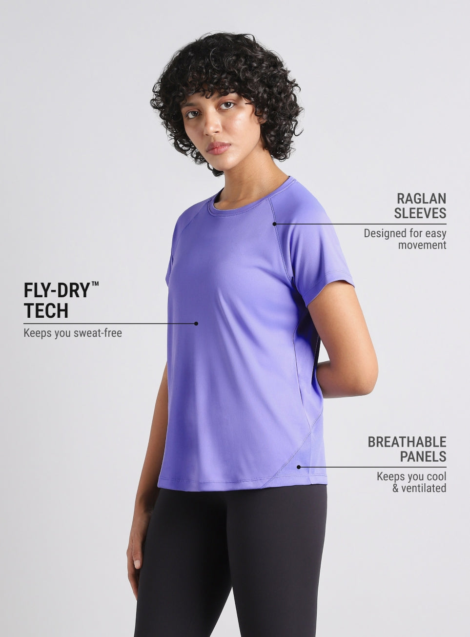 Women's Blue Mesh Contour Training T-shirt