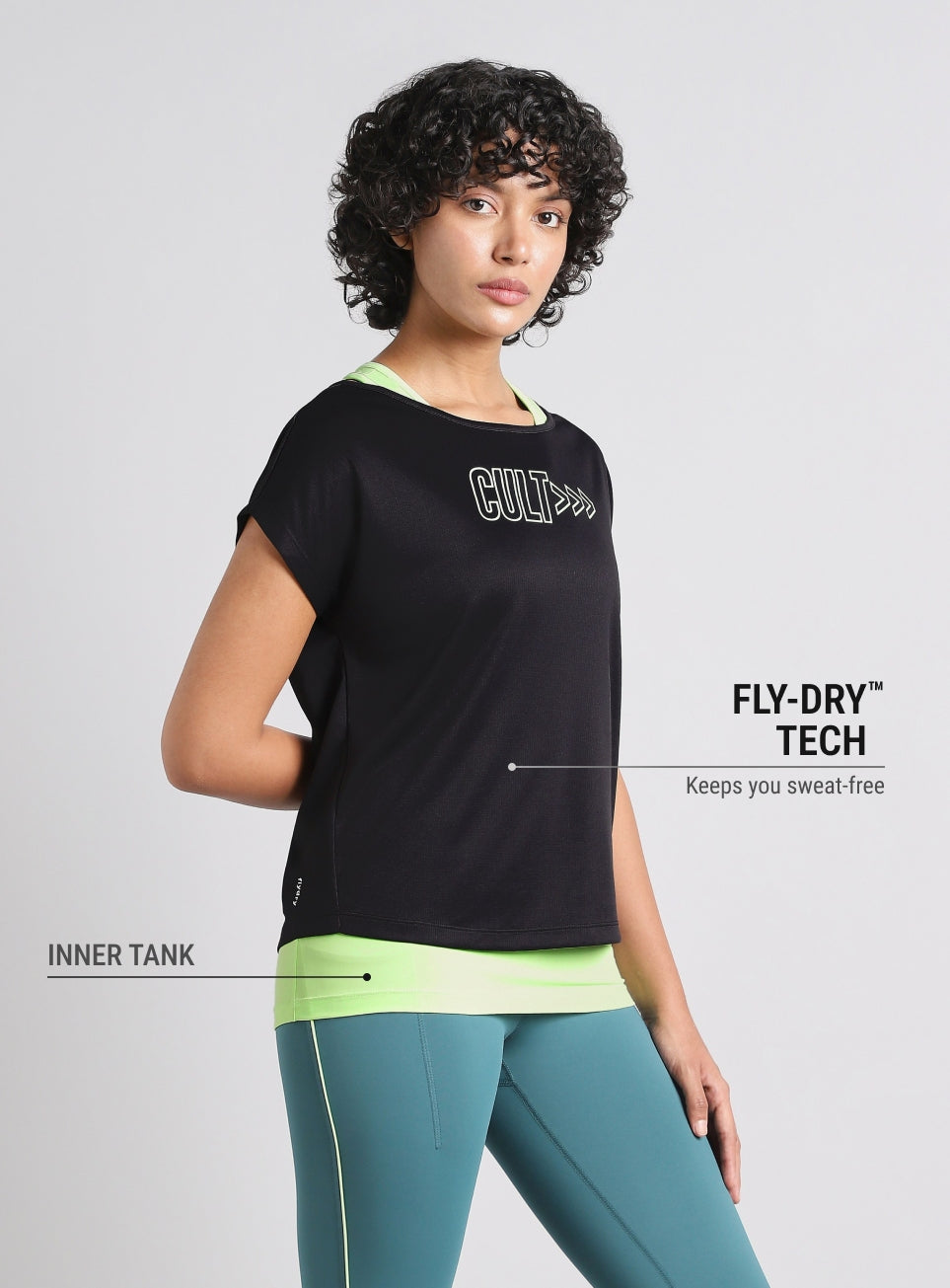 Women's Black Tank Layered Training T-shirt