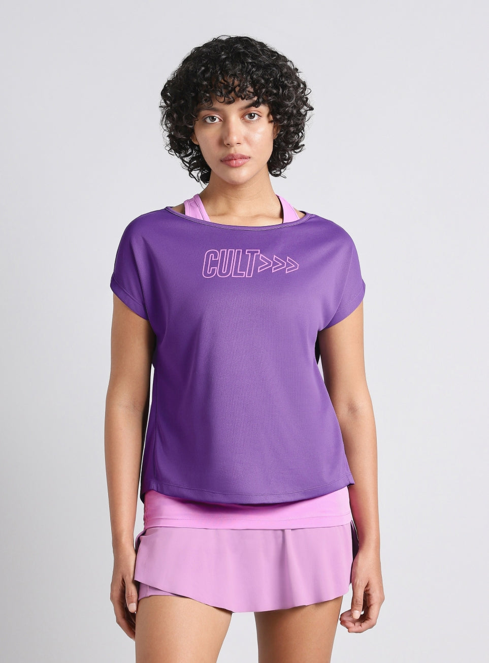 Women's Purple Tank Layered Training T-shirt