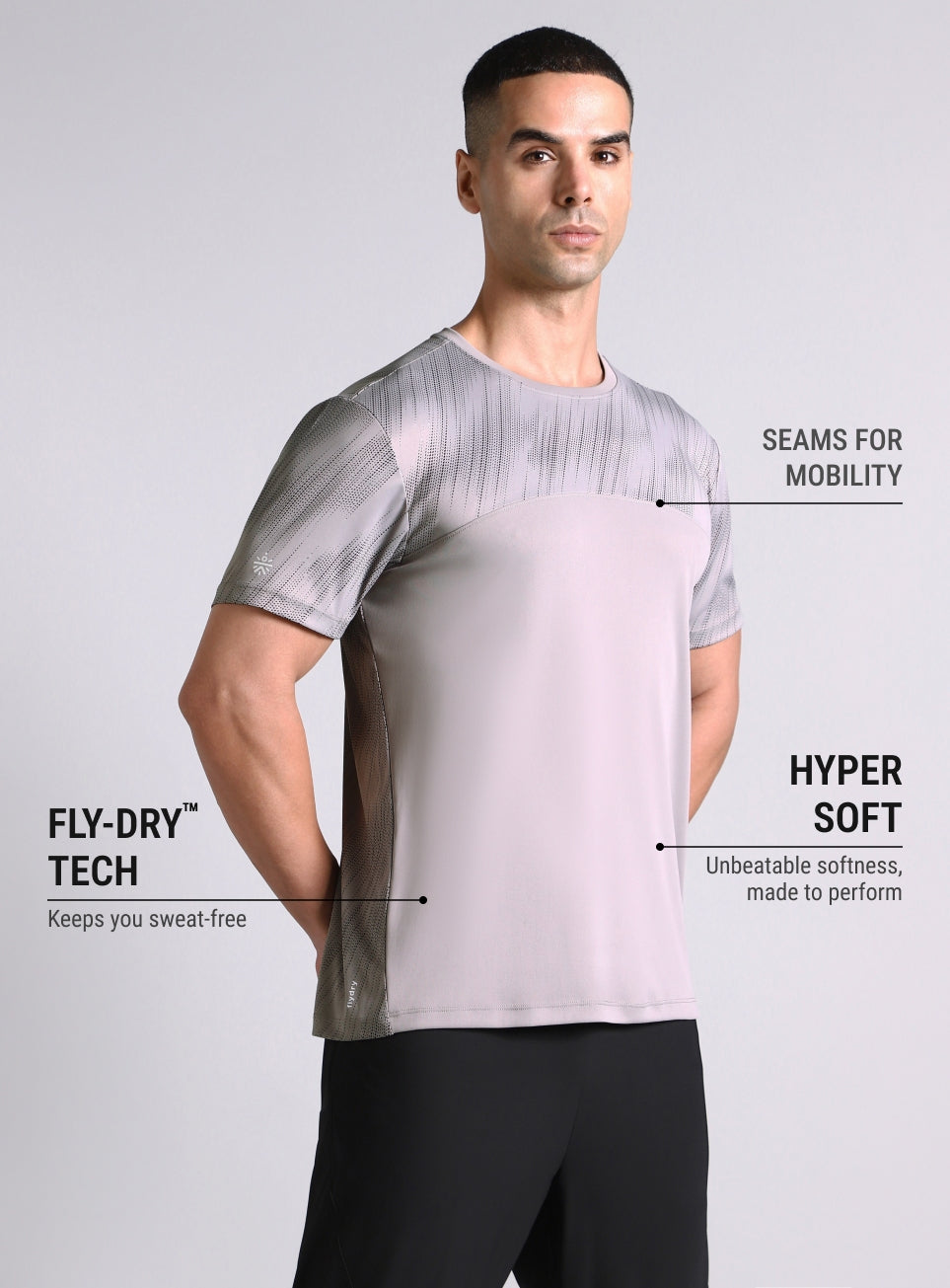 Men's Grey Urban Camo Run Pacer T-shirt
