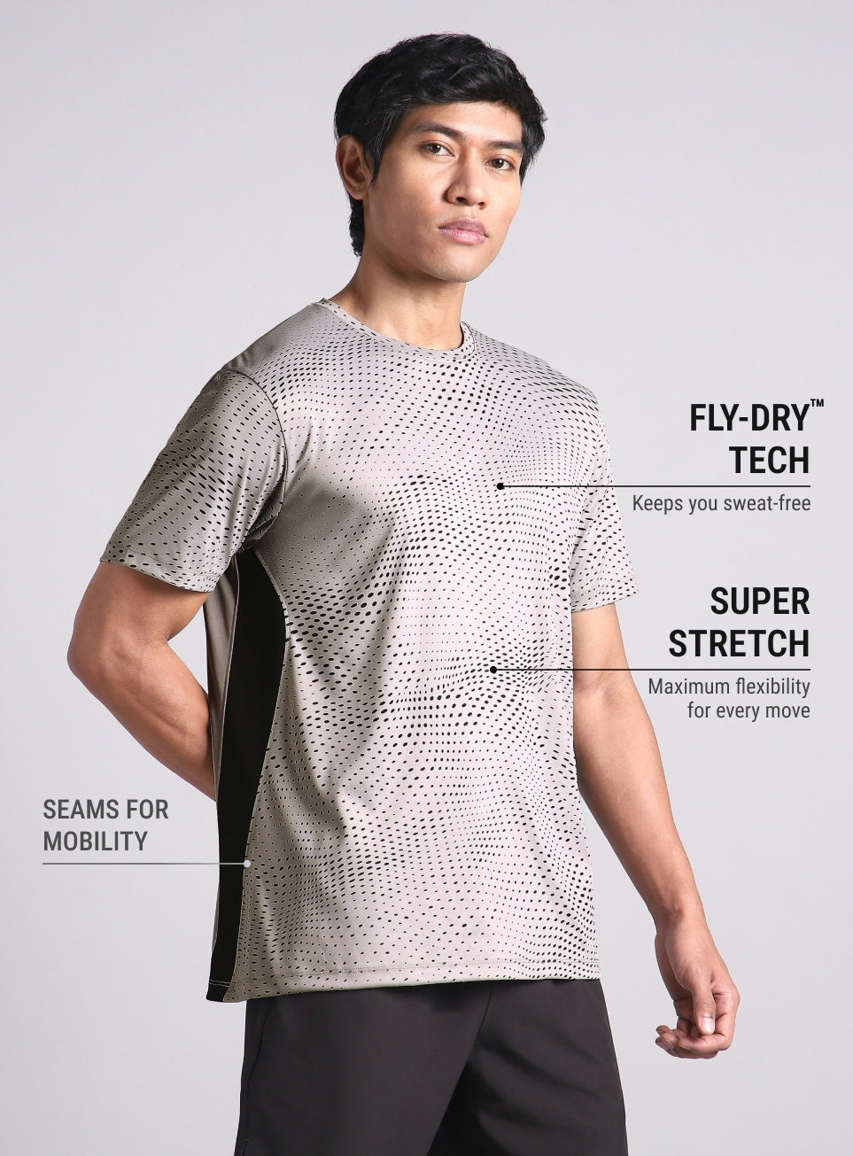 Men's Grey Dynamic Move Training T-shirt