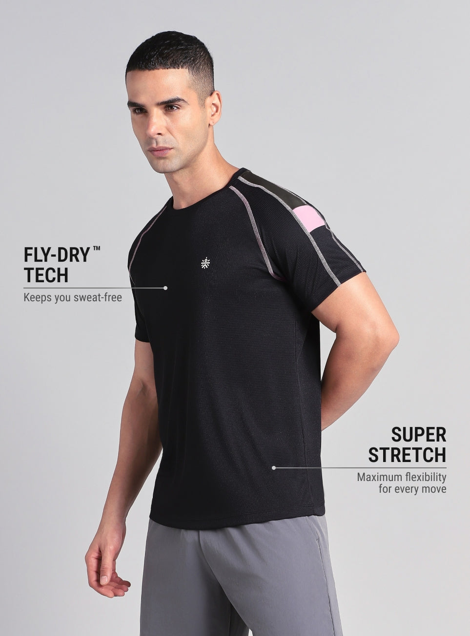 Men's All Format Black High Performance T-Shirt