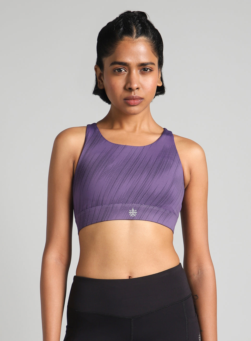 Women's Purple Training Printed High Support Sports Bra