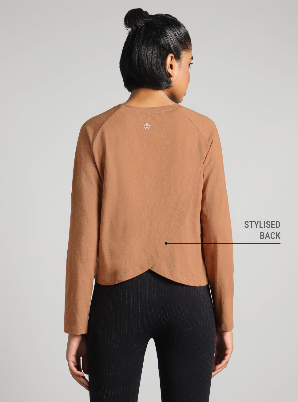 Women's Khaki Form Overlap Yoga T-shirt