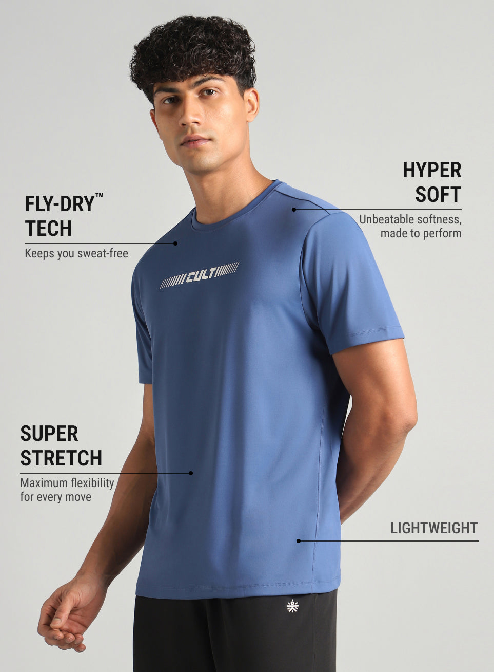 Men's Blue Everyday Performance T-shirt