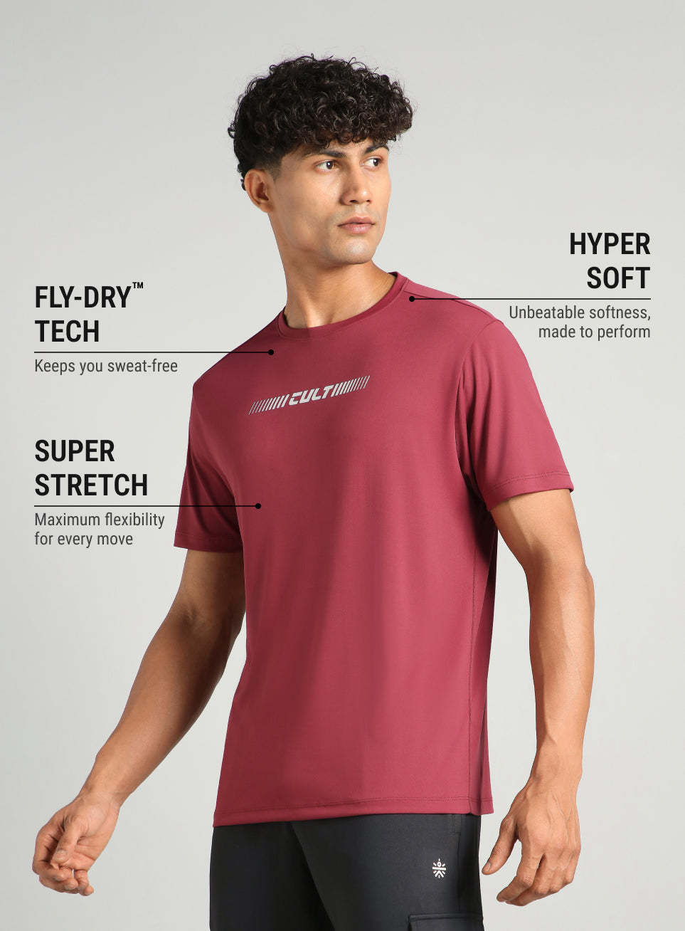 Men's Maroon Everyday Performance T-shirt