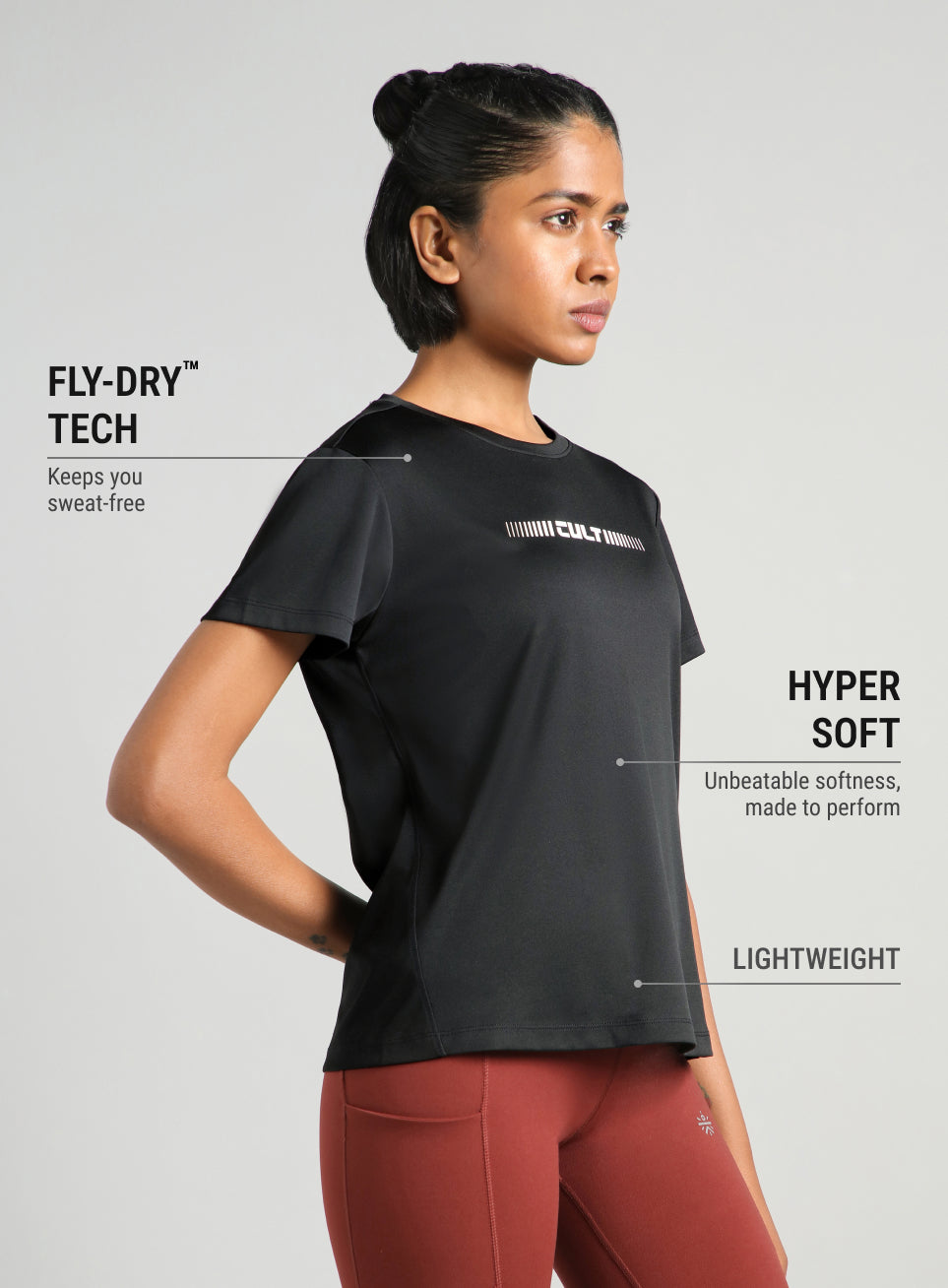 Women's Black Everyday Performance T-shirt
