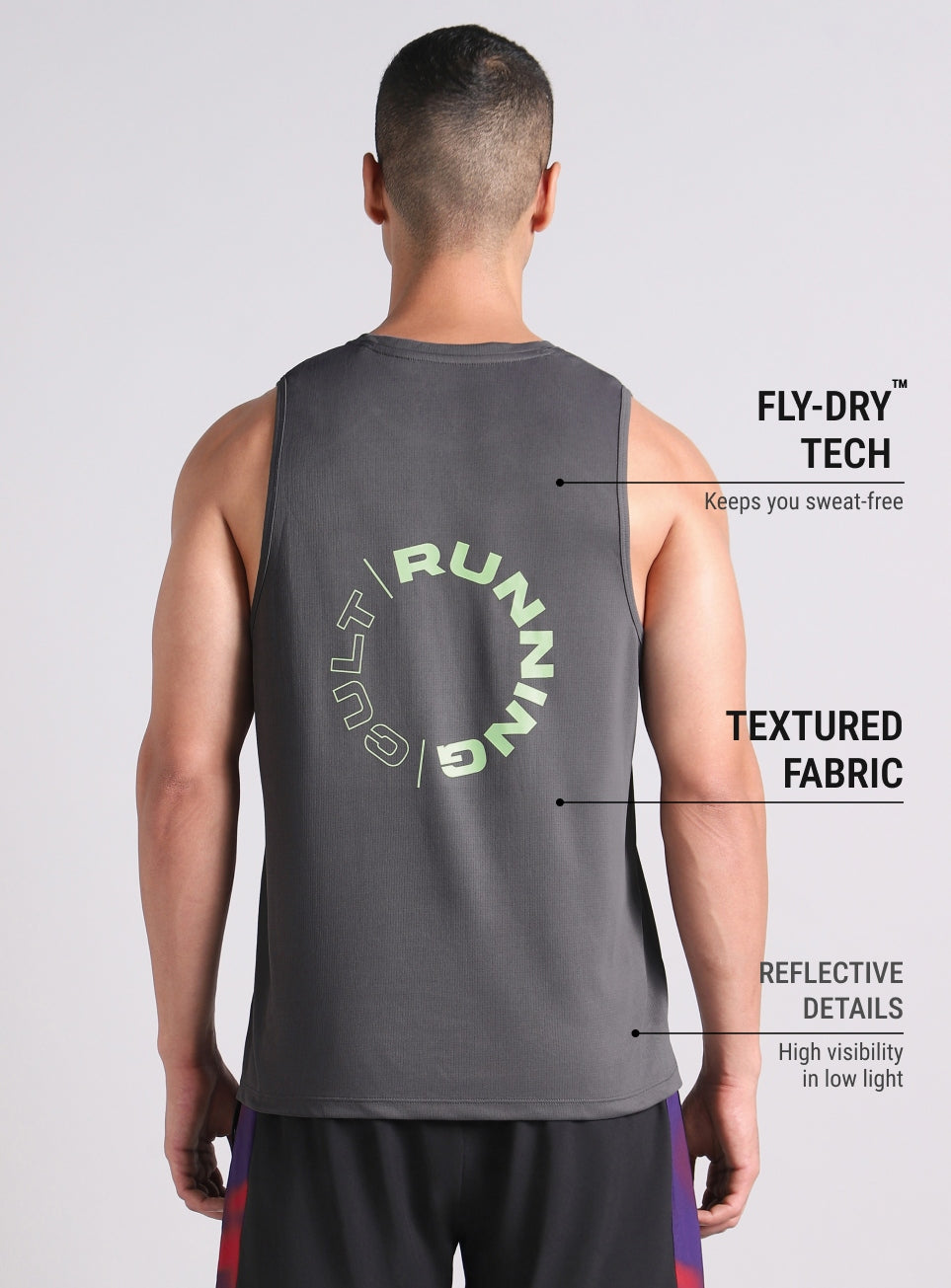Men's Dark Grey Running Pro Tank