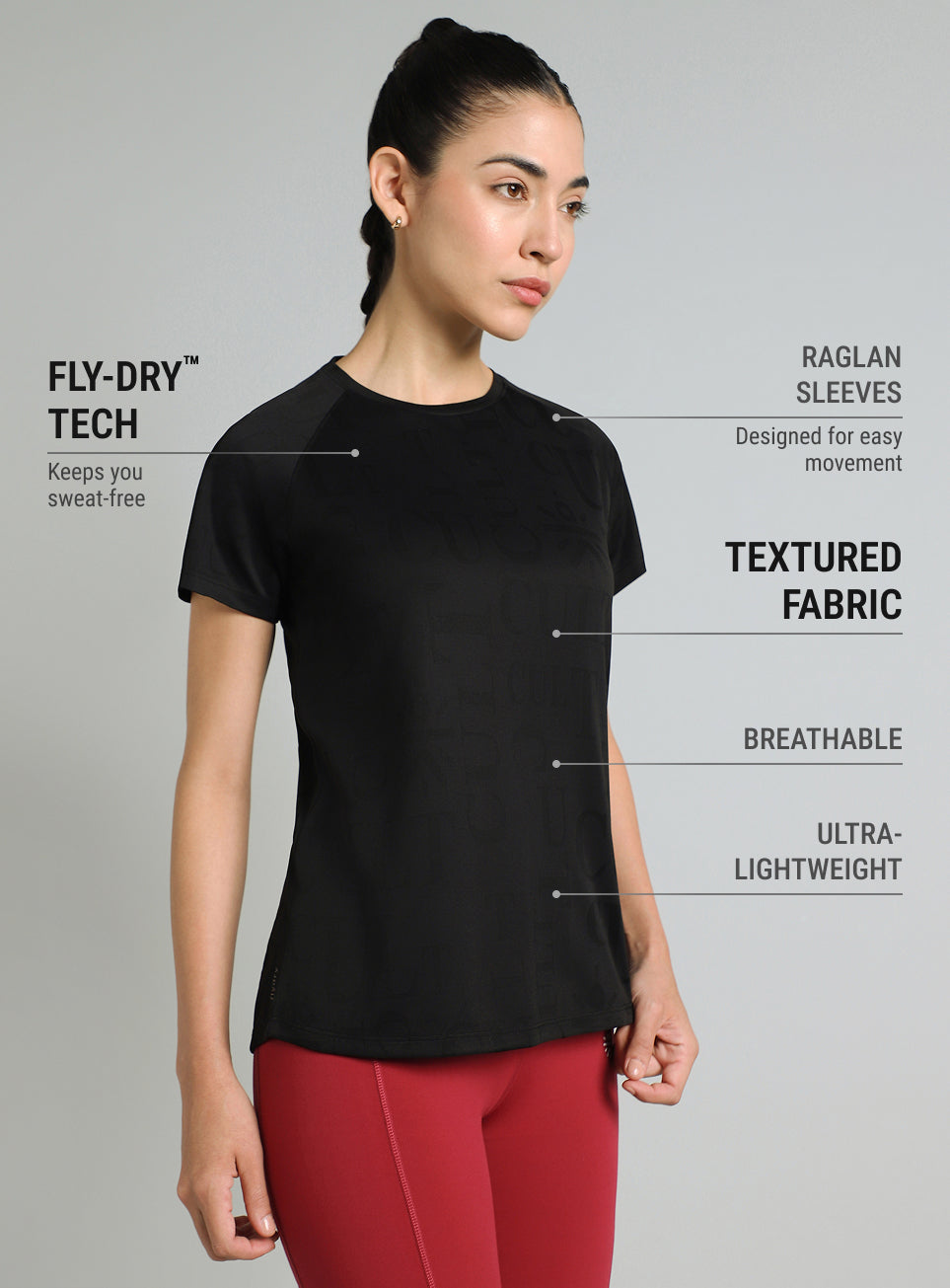 Women's Black CULT ZERO Knit Tech Running T-shirt
