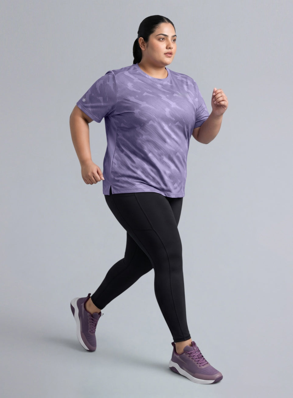 Women's Purple Urban Urban Camo Plus size Running T-shirt