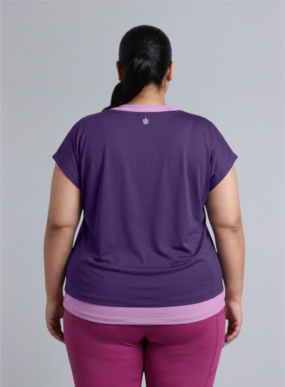 Women's Purple Tank Layered Training Plus Size T-shirt