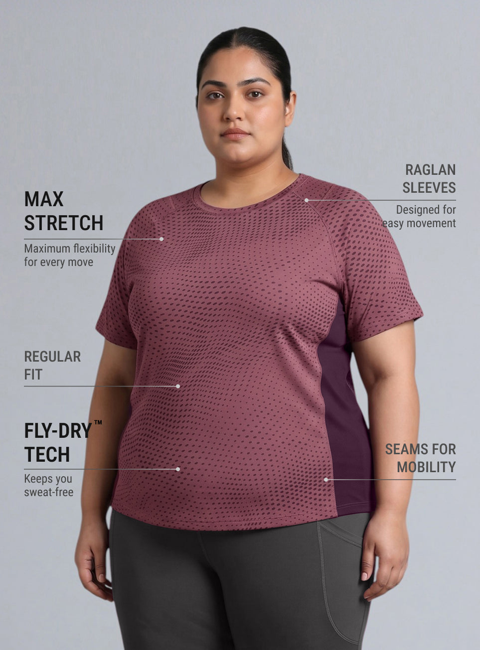 Women's Rust Dynamic Move Training Plus size T-shirt