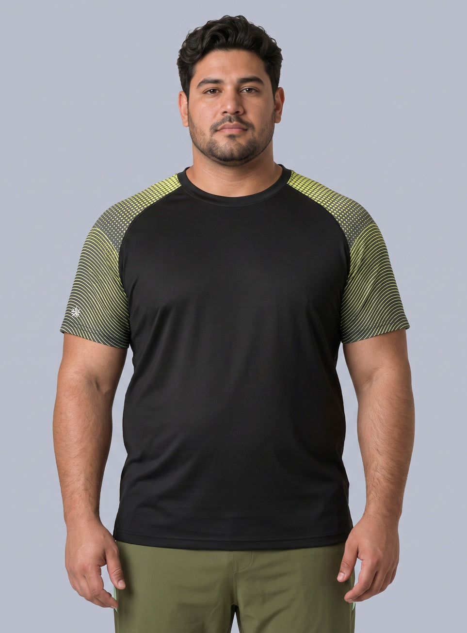 Men's Black Pop Up Training Essential Plus Size T-shirt