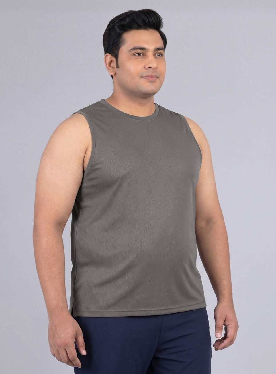 Men's Grey Training Essential Plus Size Tank