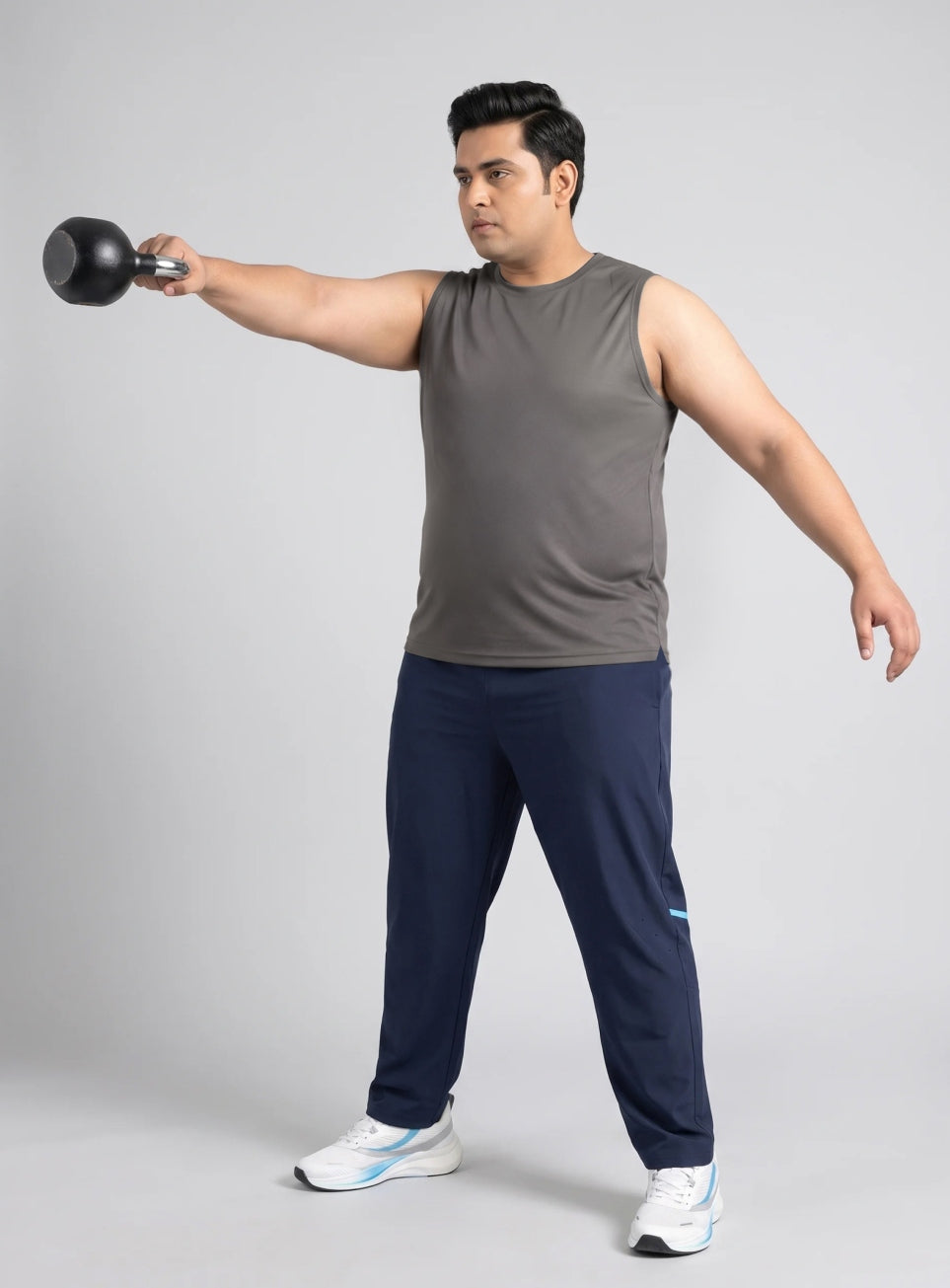 Men's Grey Training Essential Plus Size Tank
