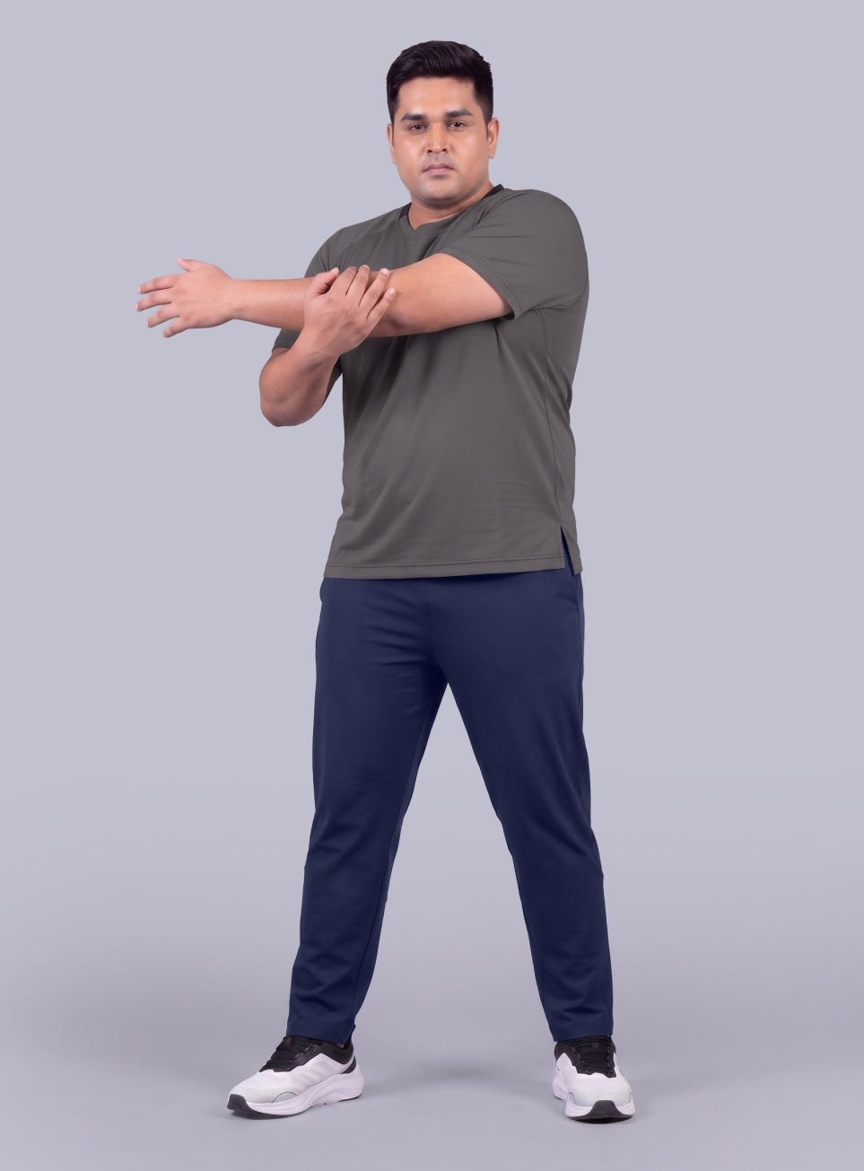 Men's Grey Ultra Runner's Technical Knit Plus Size T-shirt