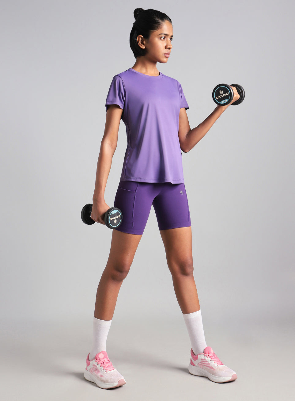 Women's Purple Contour Print T-shirt