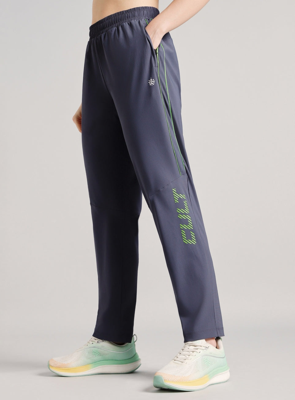 Women's Grey Power Pop Training Trackpants