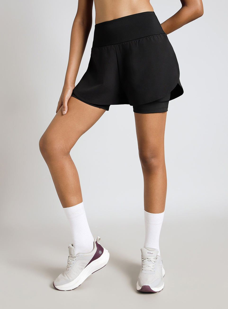 Women's Black Performance Pro Training Layered Shorts