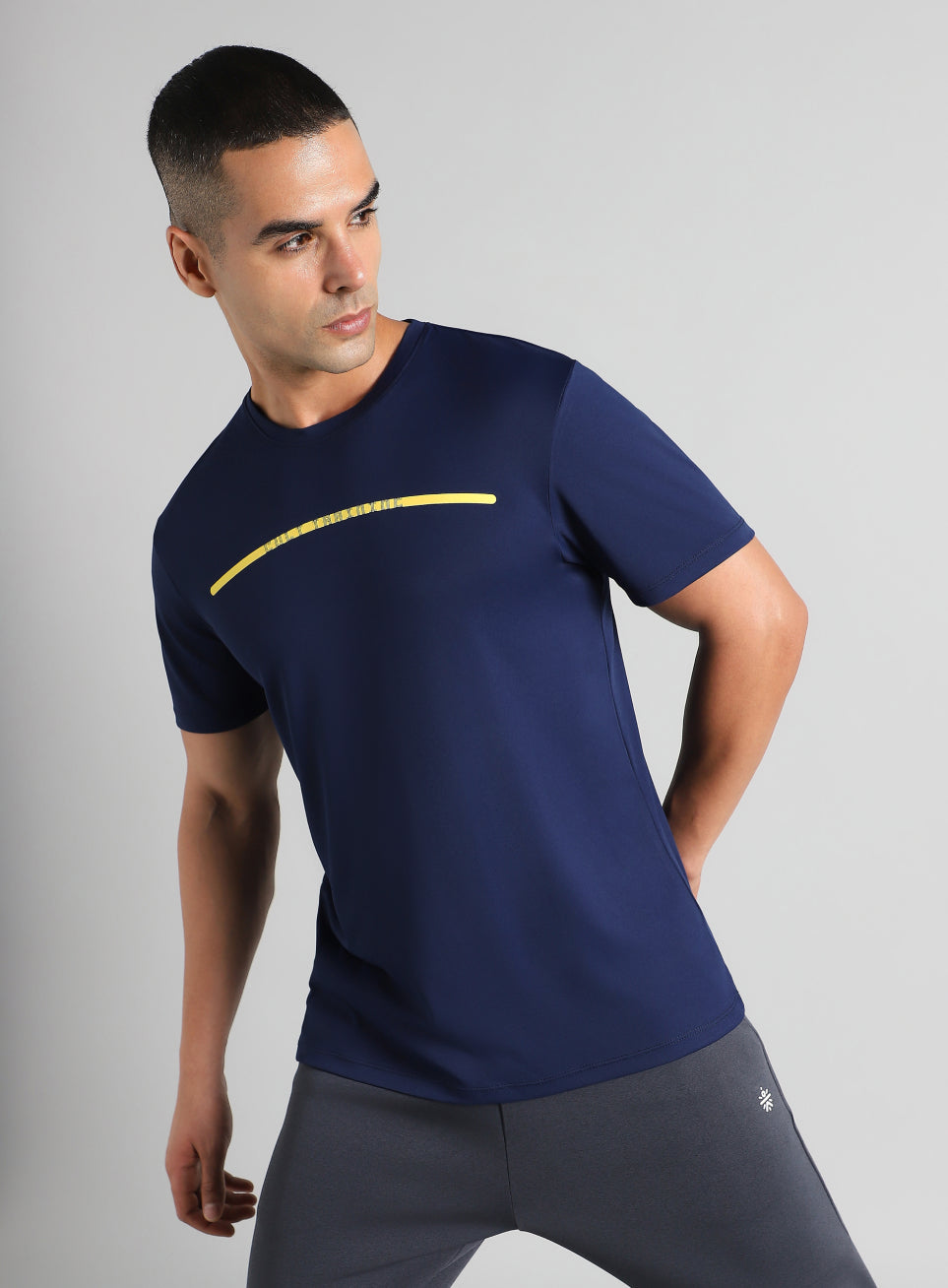 Men's Navy Sculpted Print Training T-shirt
