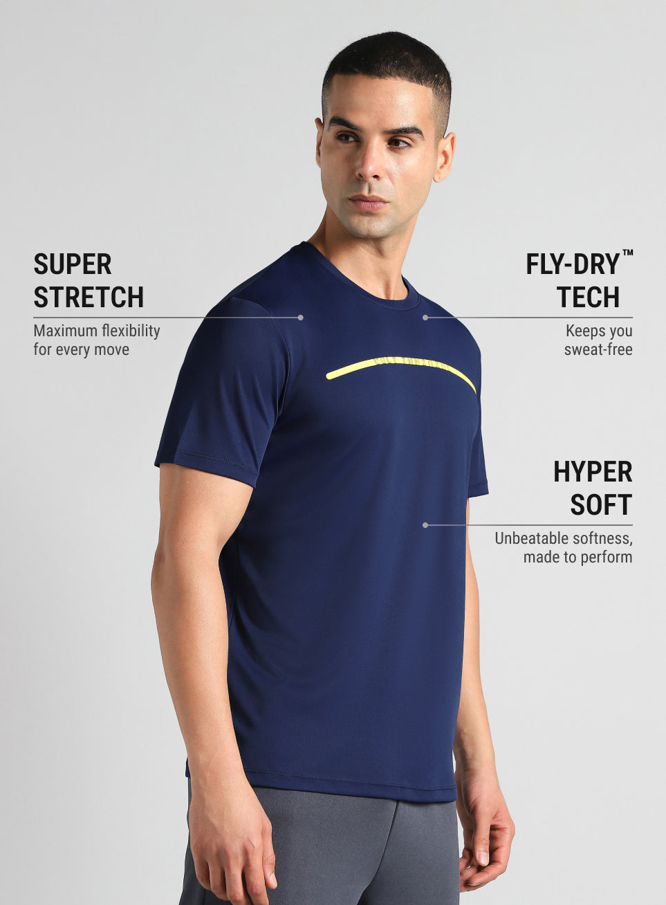 Men's Navy Sculpted Print Training T-shirt