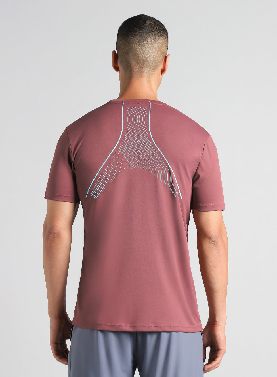 Men's Red Sculpted Print Training T-shirt