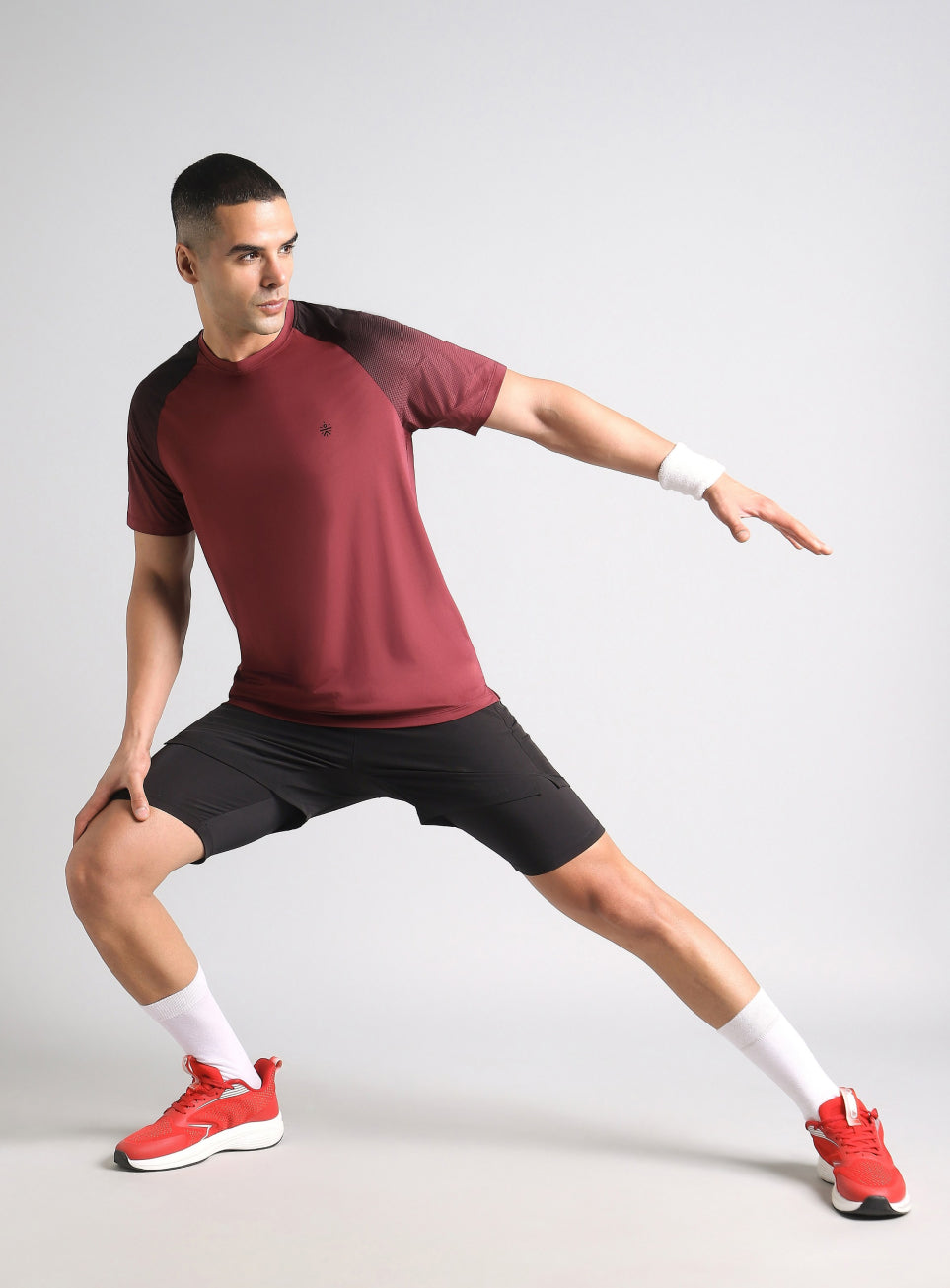 Men's Maroon Power Pop Training T-Shirt