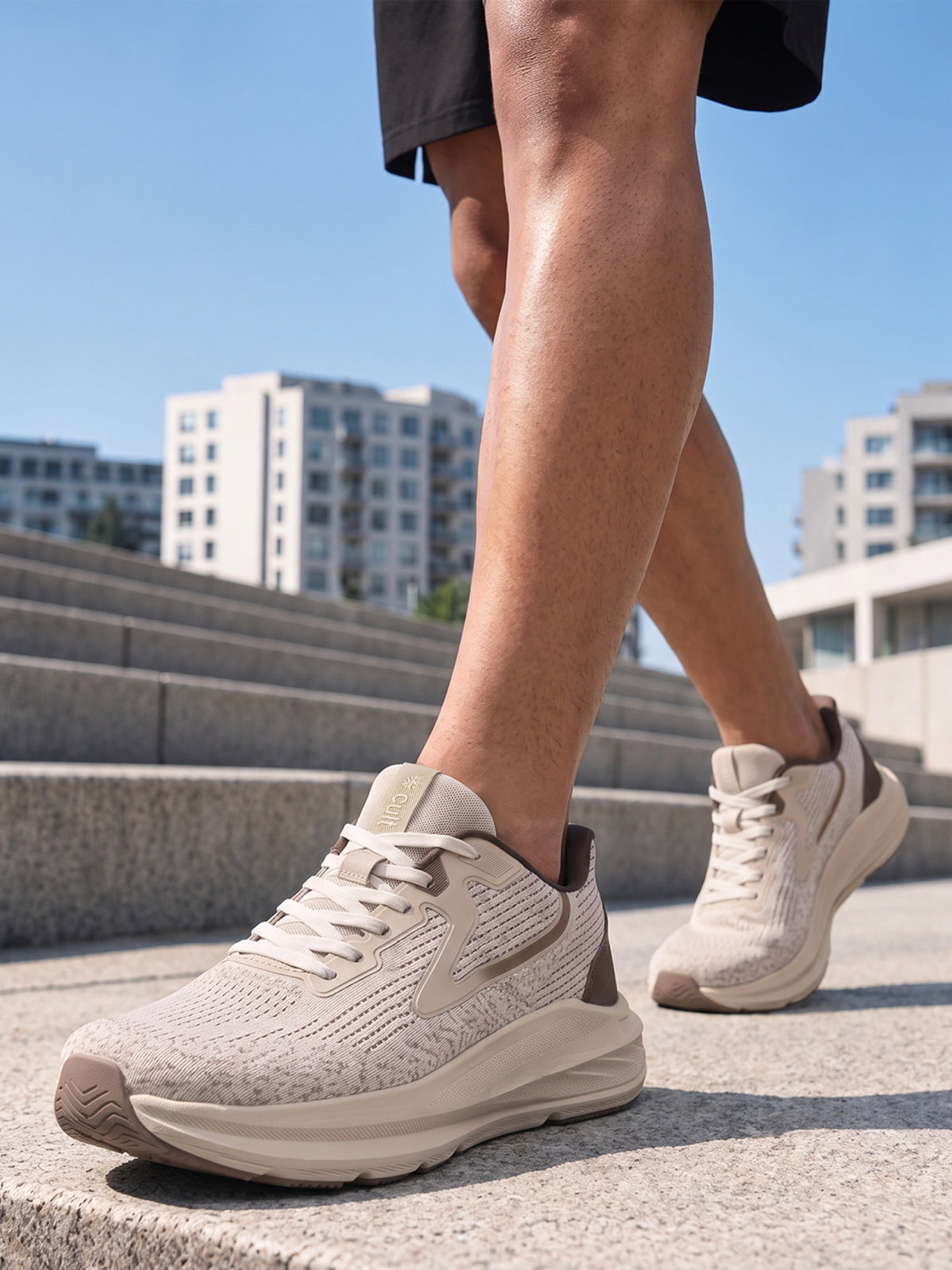 cult Men's WydeFlex Running Shoes - Beige