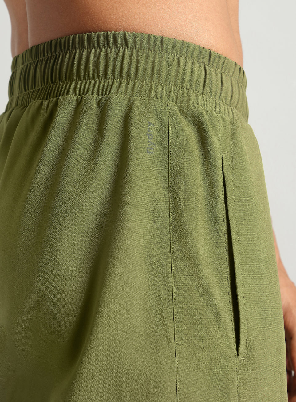 Men's Olive Straight Fit Power Pop Trackpants