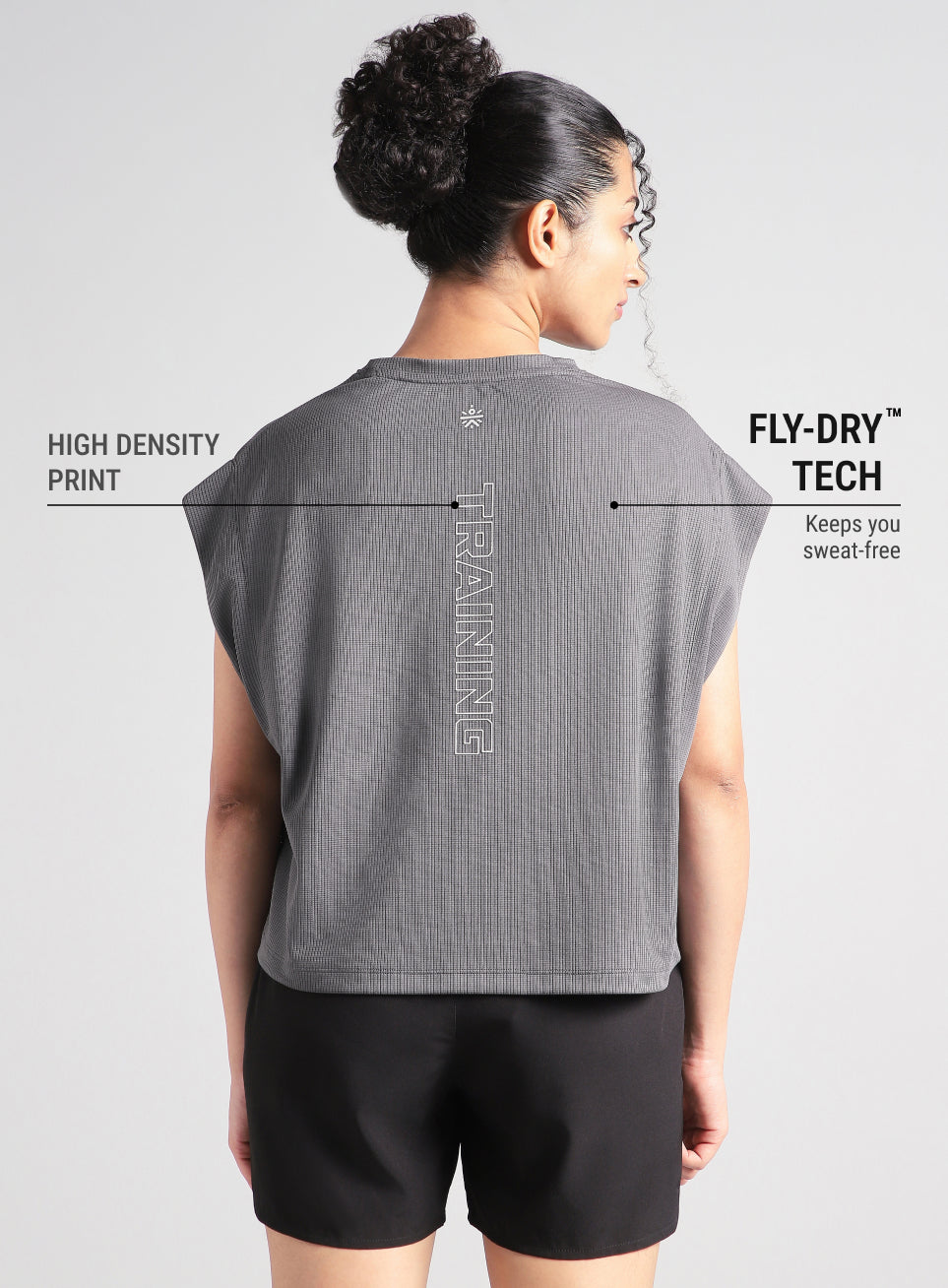 Women's Grey Sculpt Muscle T- shirt
