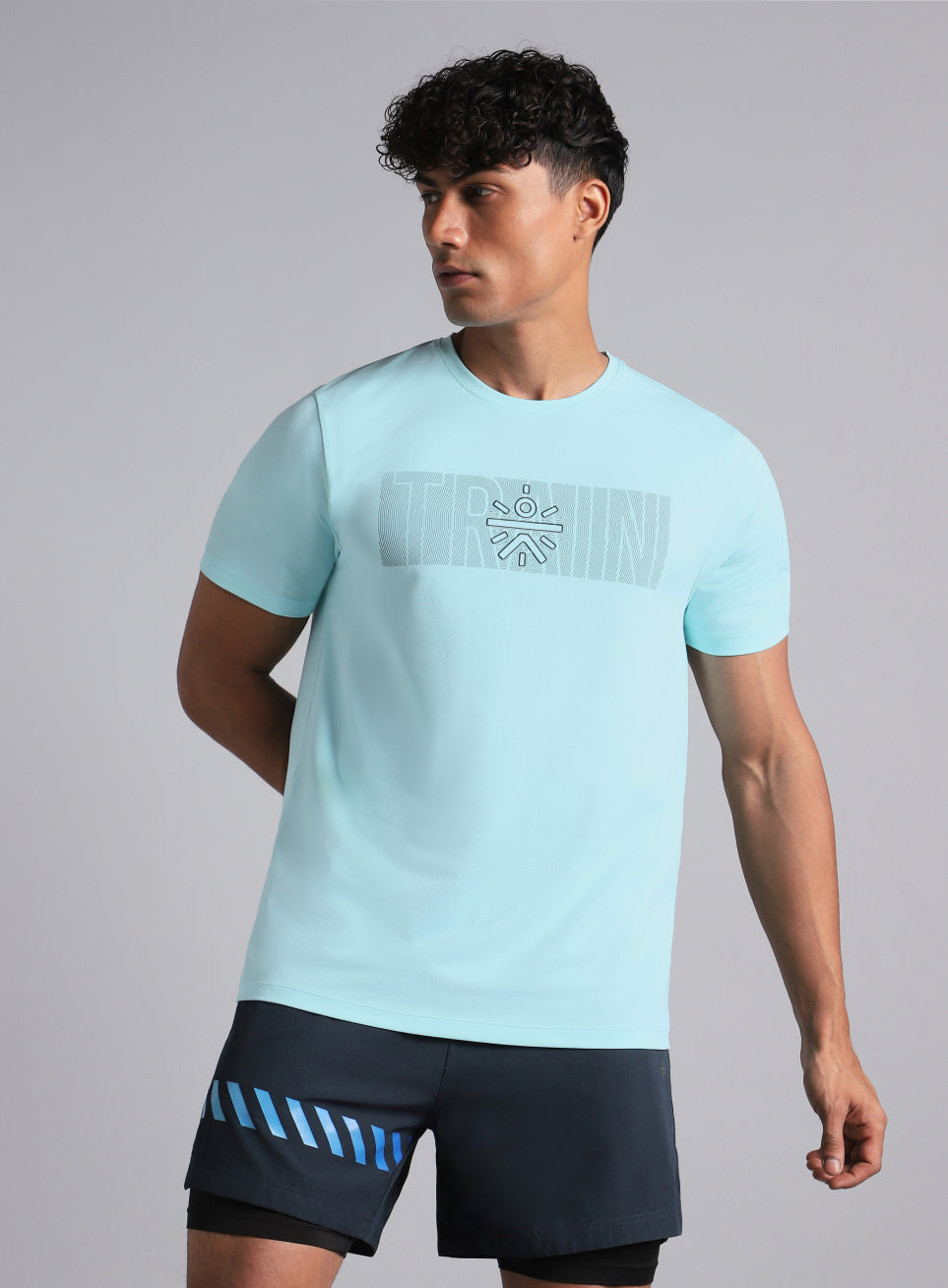Men's Blue Cult Train Graphic T-shirt