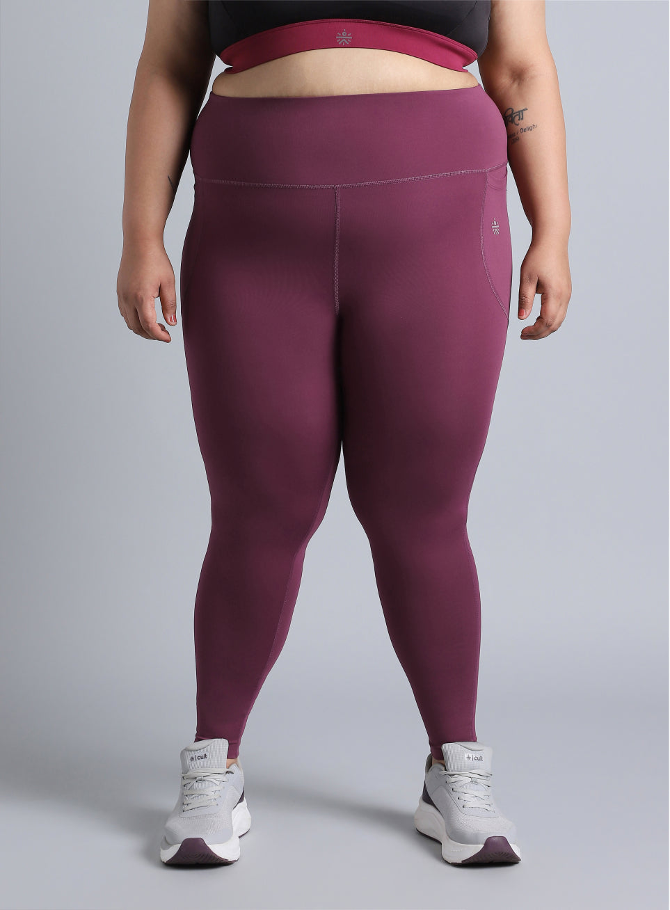 Women's Maroon Training Essential Plus Size Tights