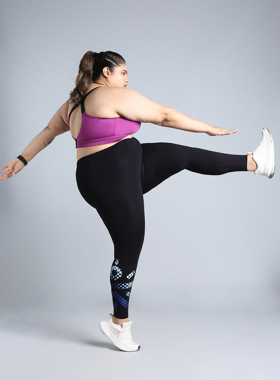 Women's Black Plus Size Graphic Branded COMFlex Training Tights