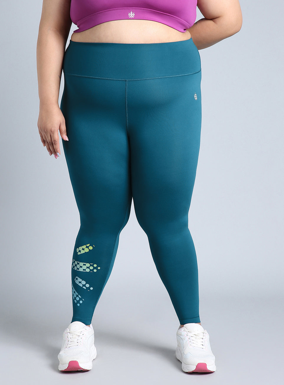 Women's Green Plus Size Graphic Branded COMFlex Training Tights