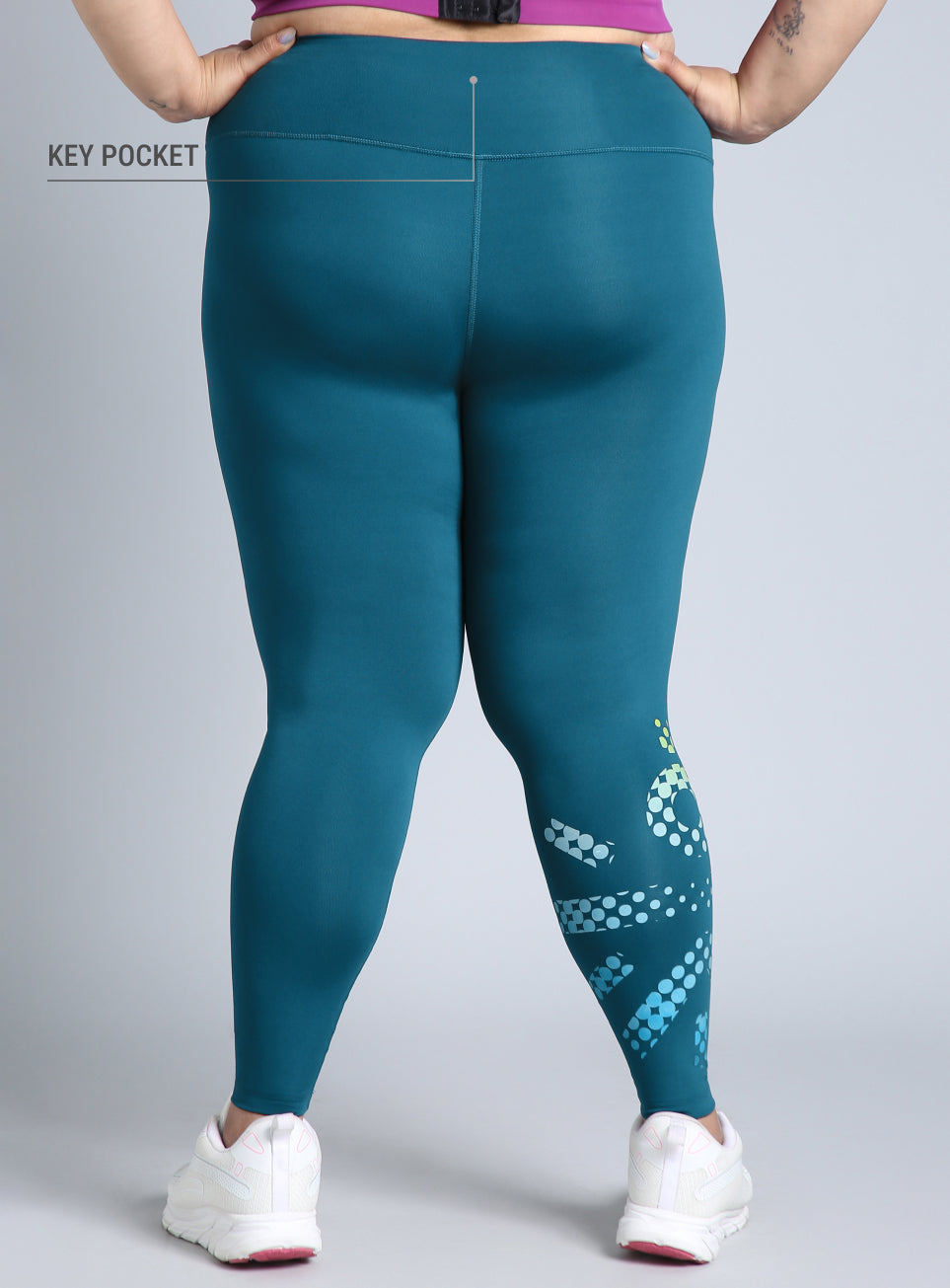 Women's Green Plus Size Graphic Branded COMFlex Training Tights