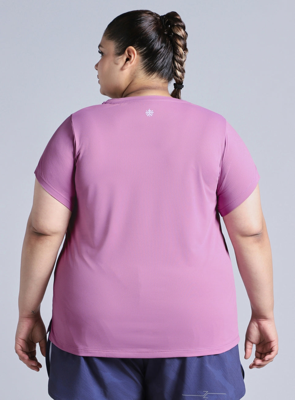 Women's Purple Training Essential Plus Size Regular Fit T-shirt