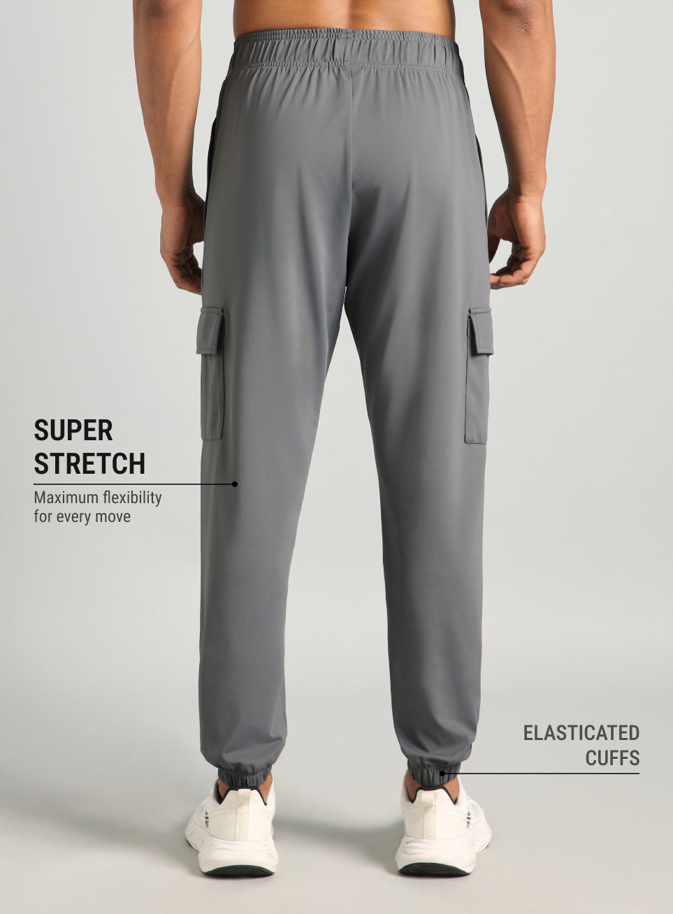 Men's Dark Grey Cargo Training Joggers