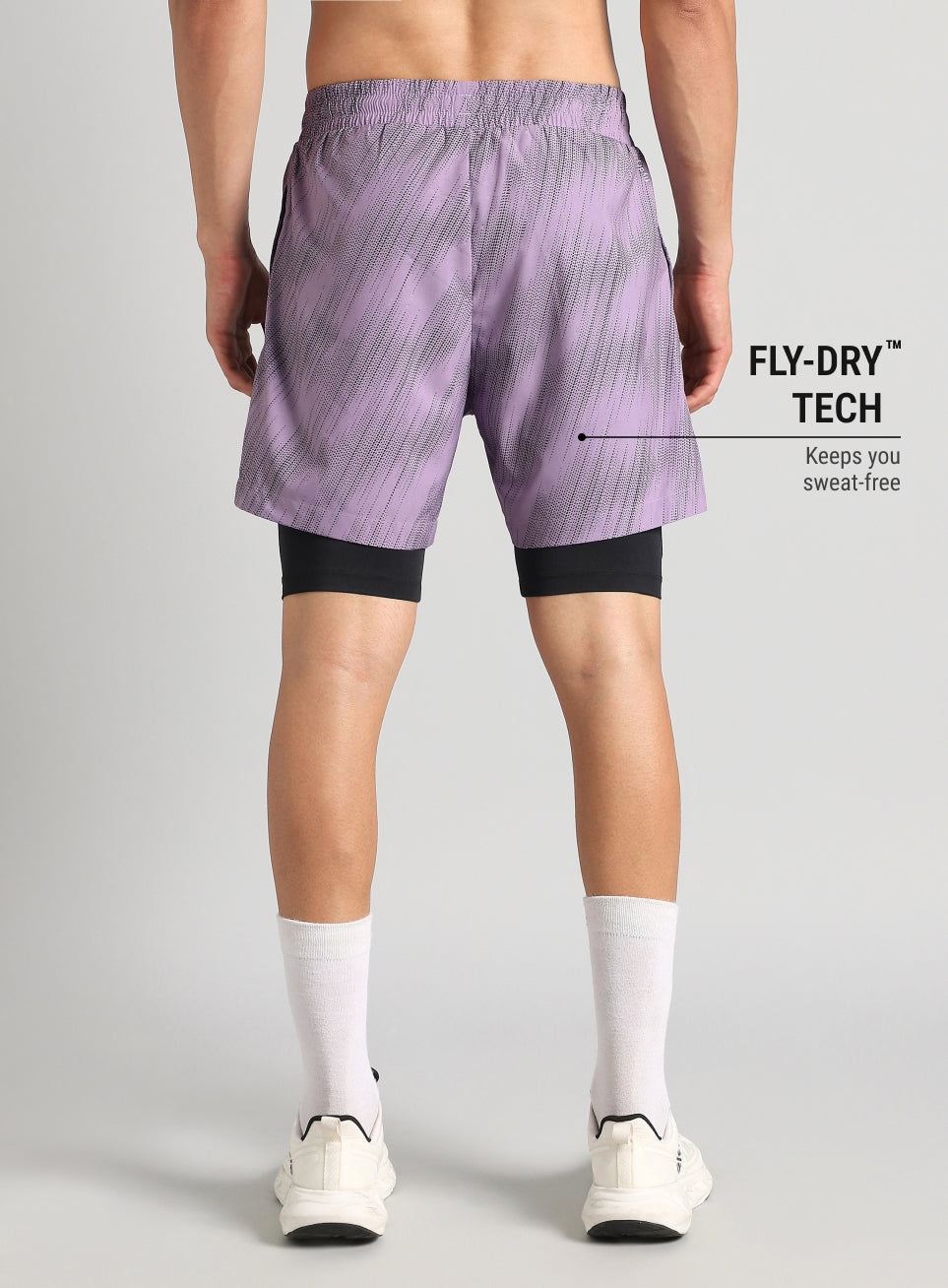 Men's Purple Urban Camo Inbuilt Tights Training Shorts