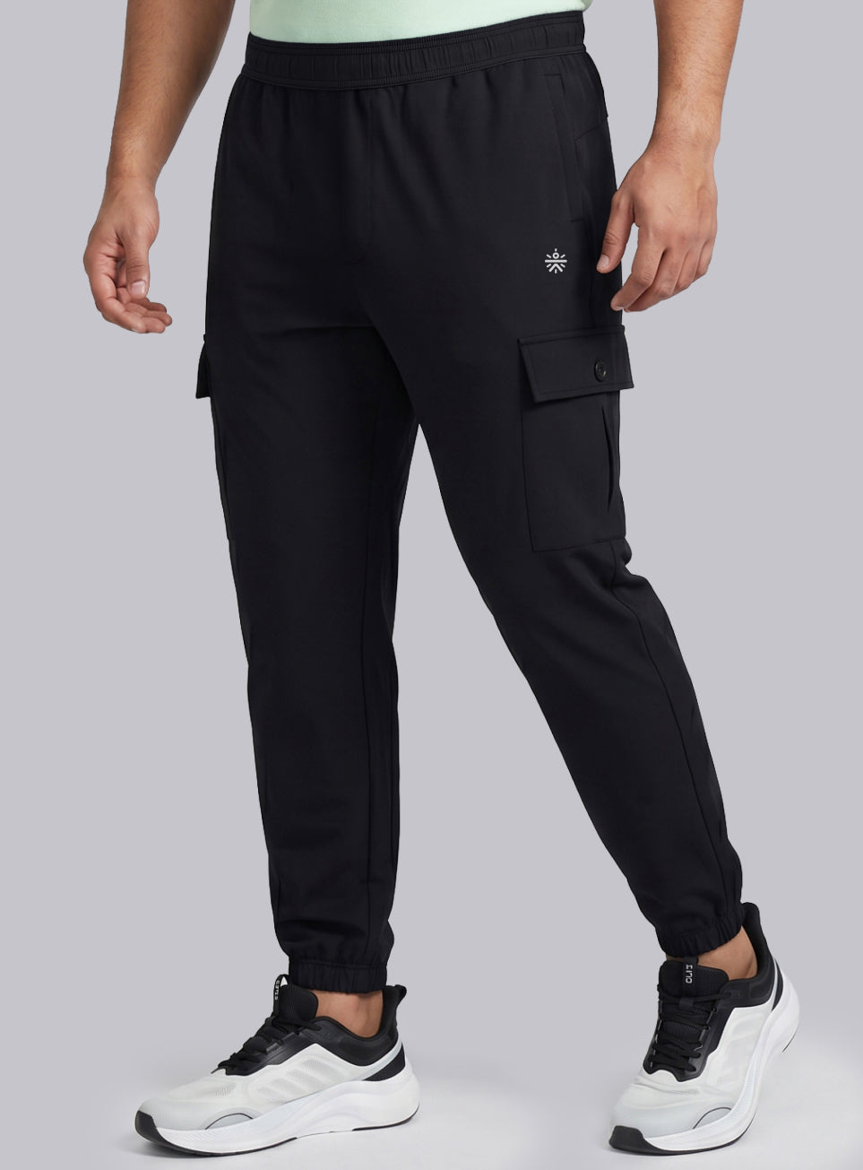 Men's Black Cargo Training Plus Size Joggers