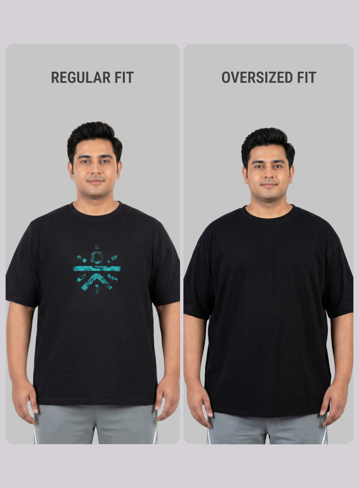 Men's Black One More Rep Graphic Plus Size Oversized Fit T-shirt
