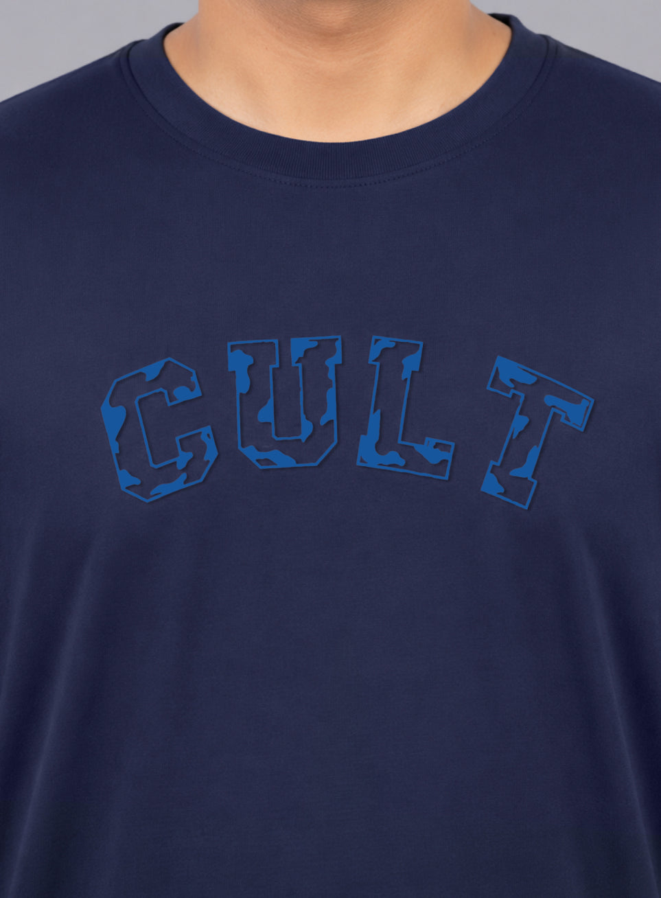 Men's Navy Cult Branding Graphic Plus Size Relaxed T-shirt