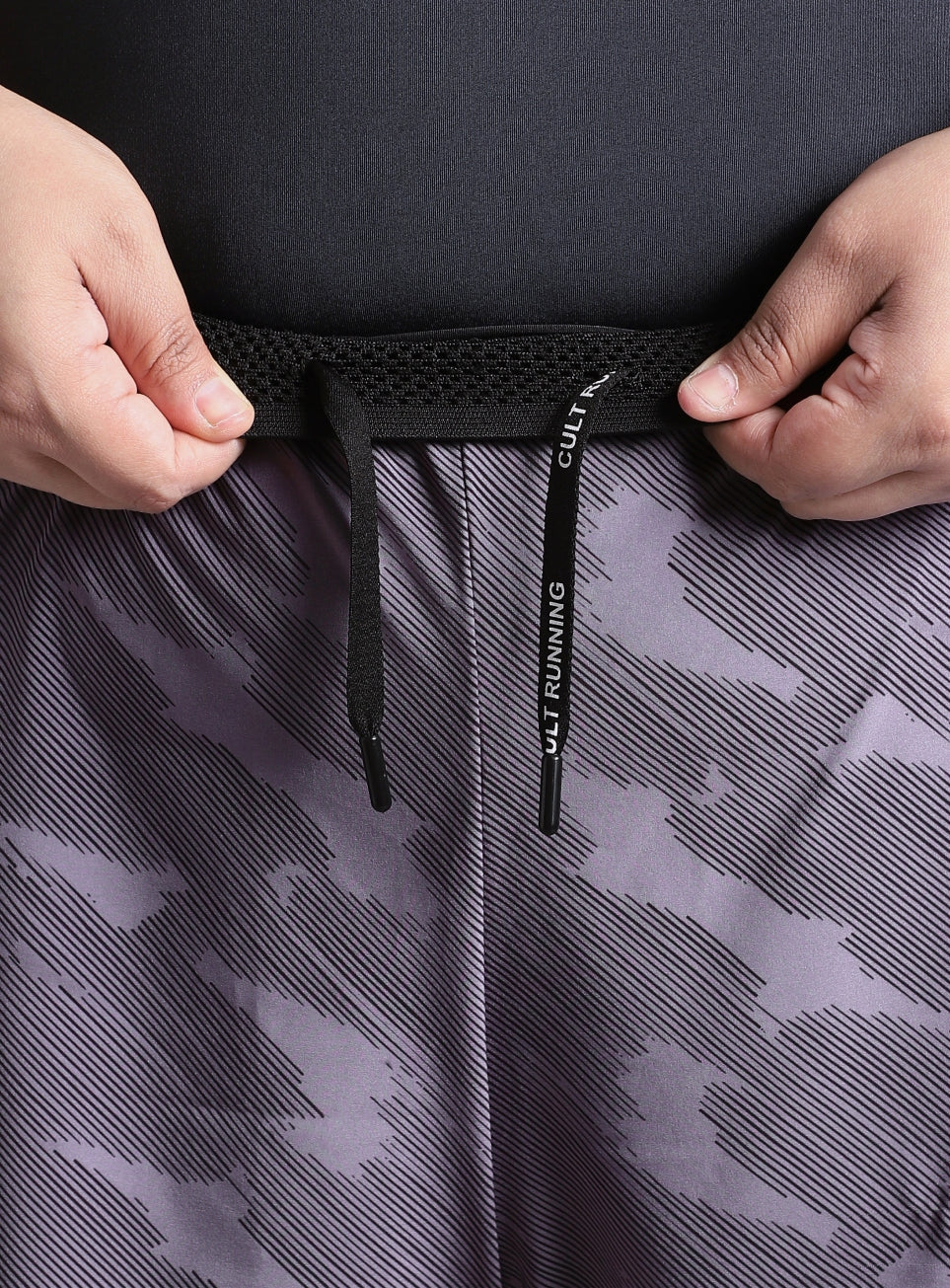 Women's Grey Urban Camo Shorts with Inner Tight Plus Size Shorts