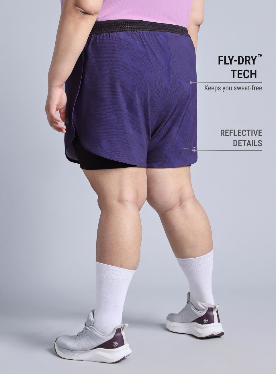 Women's Blue Urban Camo Shorts with Inner Tight Plus Size Shorts