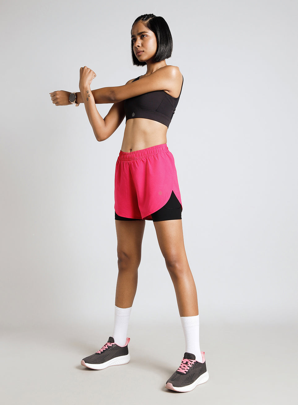 Women's Pink CULT ZERO Ultra Marathon Shorts with In-Built Tights