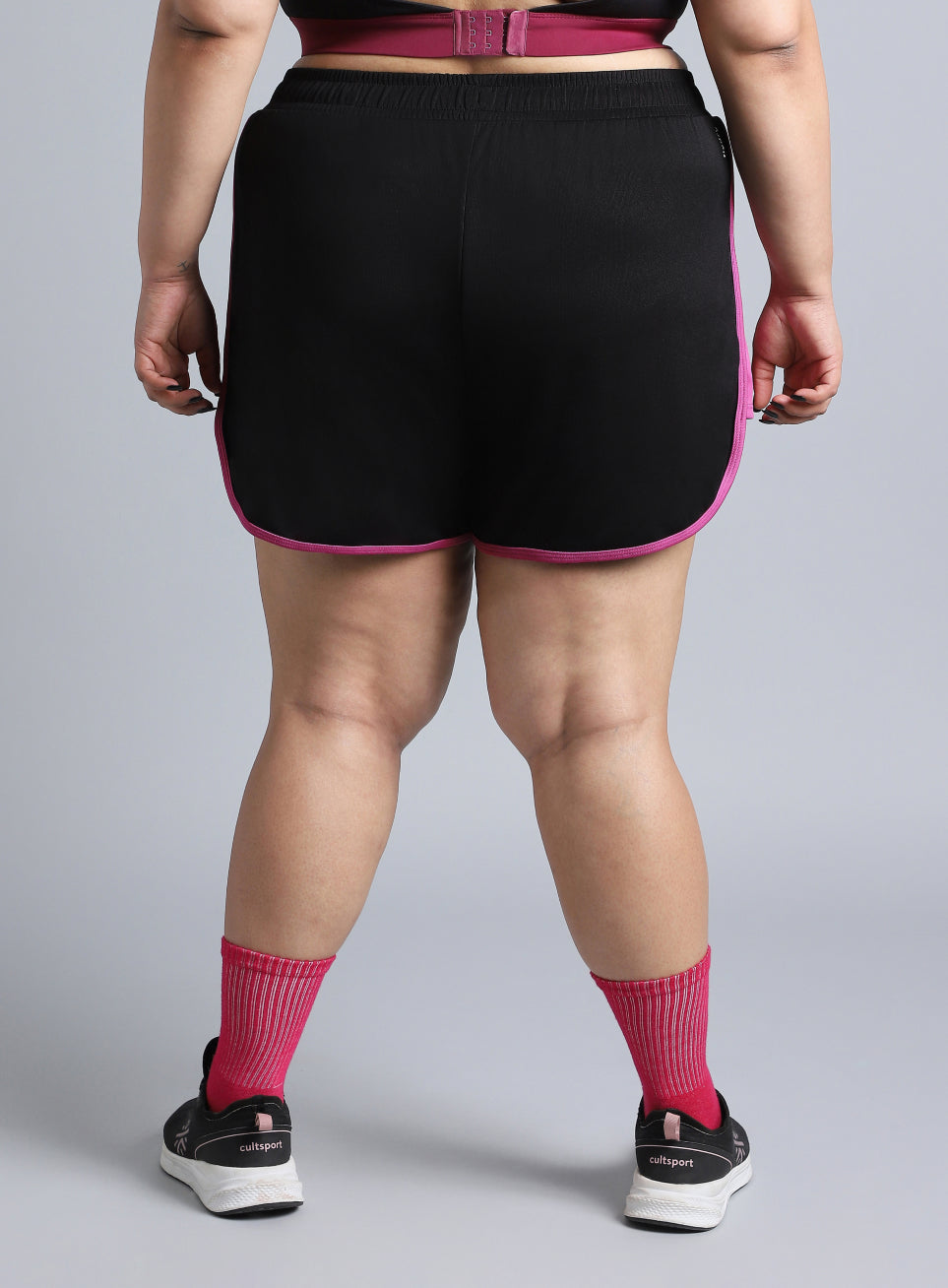 Women's Black Power Active Plus Size Shorts